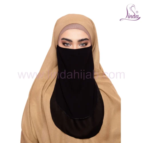 Black Two Layer Islamic Niqab for Women - Soft & Breathable - Image 3