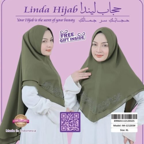 Chic Olive Green Modest Hijab for Girls - Elegant & Simple - Image 4