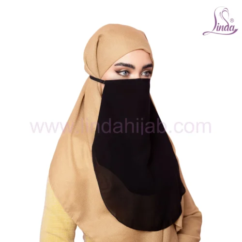 Black Two Layer Islamic Niqab for Women - Soft & Breathable - Image 4