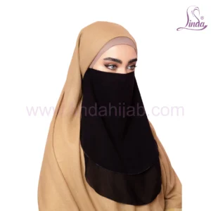 Black Two Layer Islamic Niqab for Women - Soft & Breathable
