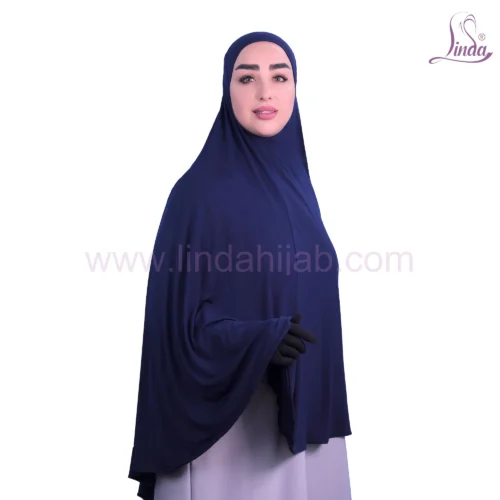LADIES RAYON ONE PC HIJAB IN DEEP NAVY BLUE - Image 2