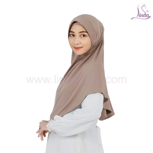LADIES PTD JERSEY JAGUAR HIJAB – BROWN - Image 2