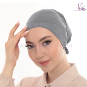 Soft Charcoal Grey Slip On Turban Cap – Modest & Chic