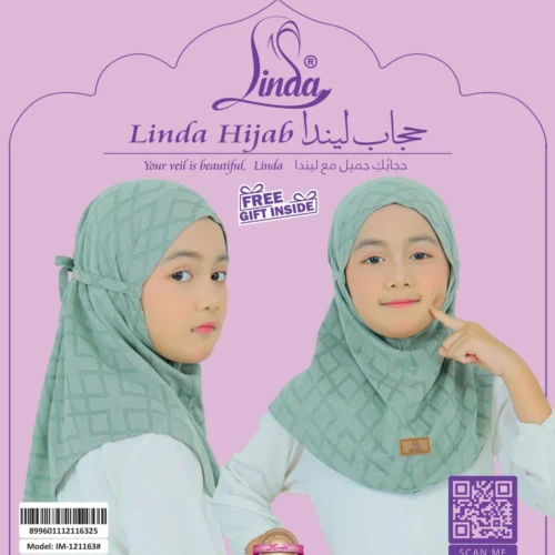 Luxury Green Hijab for Kids – Soft, Elegant & Comfortable Wear - Image 4