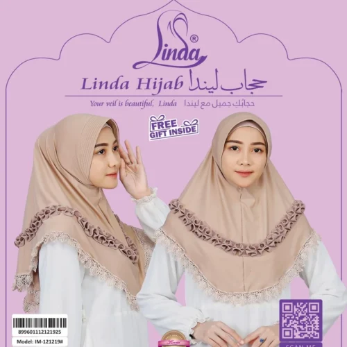 GRACEFUL RUFFLE EDGE JERSEY HIJAB – SOFT BEIGE - Image 4