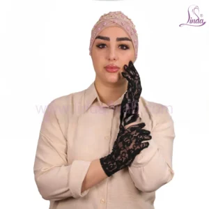 Cotton Dantel Lace Gloves for Women - Elegant Semi sheer Design