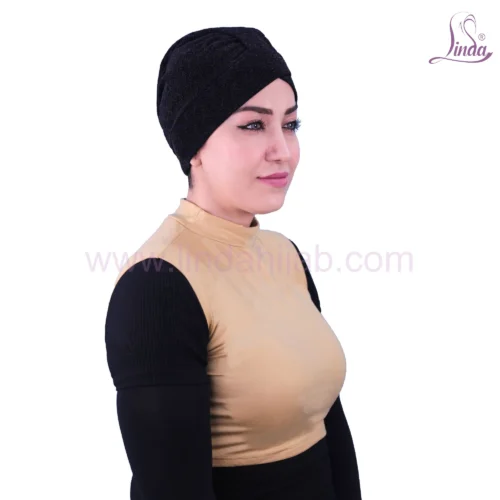 LADIES PLAIN COTTON UNDER SCARF - BEIGE - Image 2
