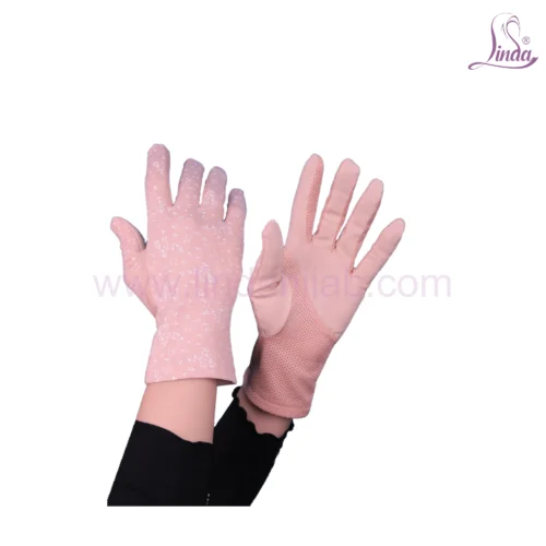 Women's Long Cotton Gloves with Glitter Detail - Extra Coverage - Linda Brand - Image 2