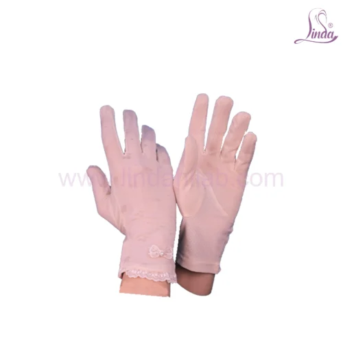 Women's Rayon Dantel Gloves - Decorative Lace Trim with Bow - Linda Brand - Image 2