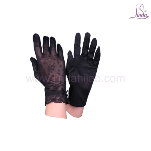 Ladies Premium Rayon Gloves - Sequin Embellished Lace Trim - Anti-Slip Palm - Image 2