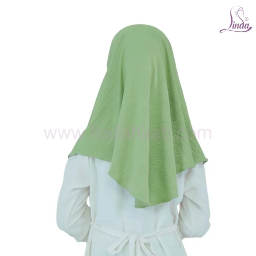 Decent Light Green Hijab for Kids – Soft, Modest & Comfortable Wear - Image 3