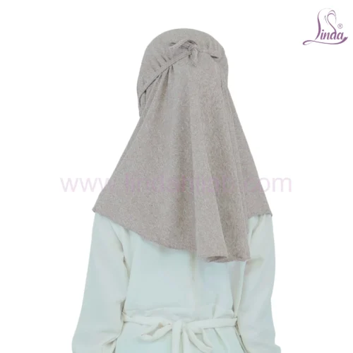 Modest Heather Taupe Hijab for Kids – Soft, Elegant & Comfortable Wear - Image 3