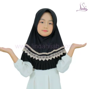 Chic Black Lace Hijab for Kids – Elegant, Stylish & Comfortable Wear
