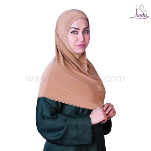 LADIES RAYON ONE PC HIJAB IN SOFT BEIGE - Image 2