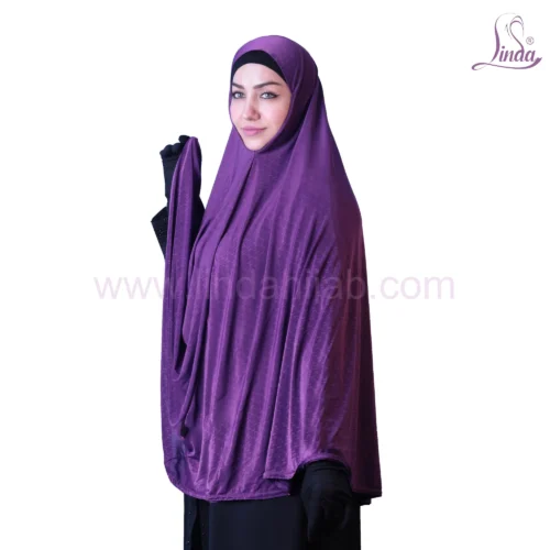 LADIES RAYON ONE PC HIJAB IN VIBRANT PURPLE - Image 2