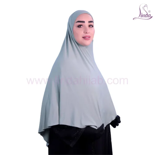 LADIES RAYON ONE PC HIJAB IN LIGHT GREY - Image 2