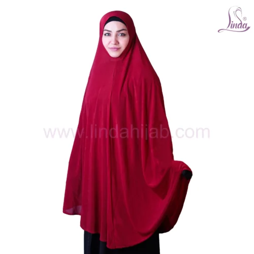 LADIES RAYON ONE PC HIJAB IN VIBRANT RED - Image 2
