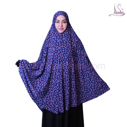 Vibrant Blue Floral Khimar for Modest Comfort - Image 1