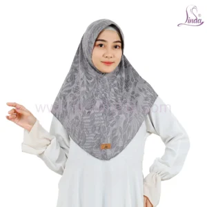Grey Floral Print Modesty Hijab for Girls – Elegant & Soft