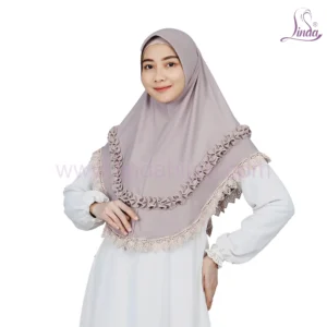 Ribbed Taupe Instant Hijab for Girls – Soft & Elegant Wear