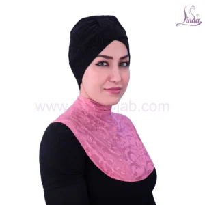 LADIES PLAIN COTTON EMBOSSED LACE NECK COVER - PINK