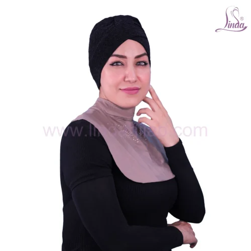 LADIES PLAIN COTTON WITH STONE NECk COVER - MAUVE - Image 2