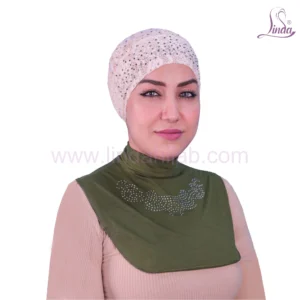 LADIES PLAIN COTTON WITH STONE NECK COVER - OLIVE