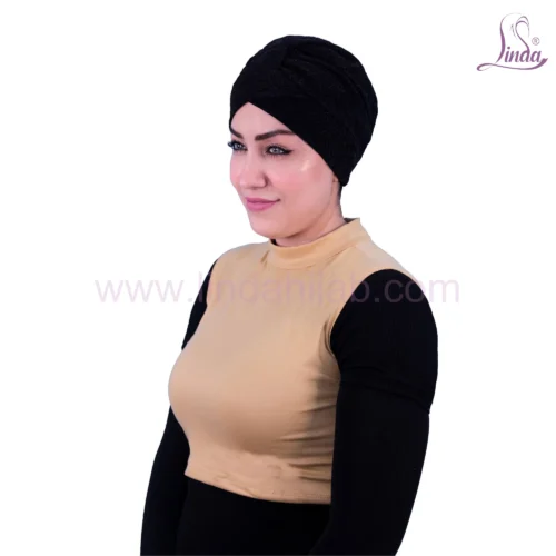 LADIES PLAIN COTTON UNDER SCARF - BEIGE - Image 3
