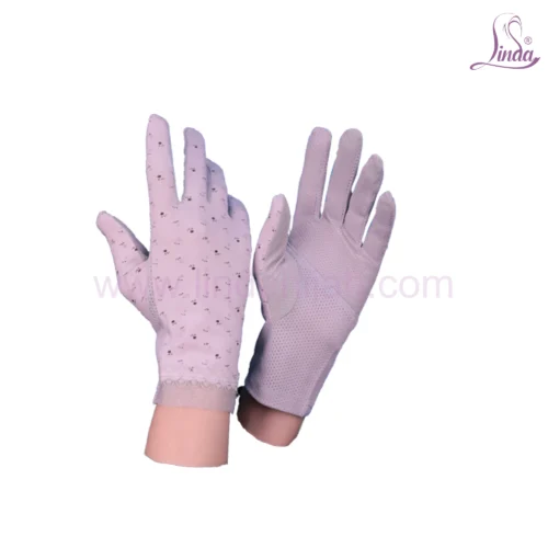 Linda Ladies Cotton Printed Gloves - Sparkle Glitter Design - UV Protection Gloves - Image 4