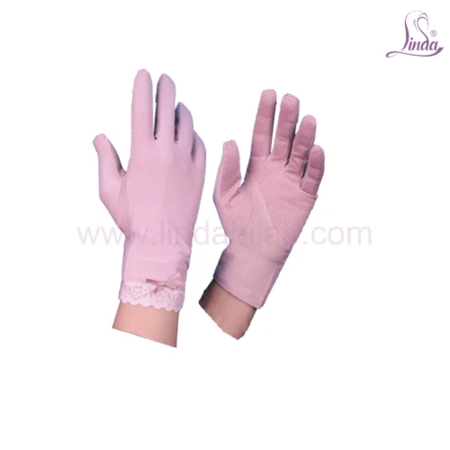 Linda Ladies Rayon Dantel Gloves - Simple Lace Trim Design - UV Protection Gloves - Image 3