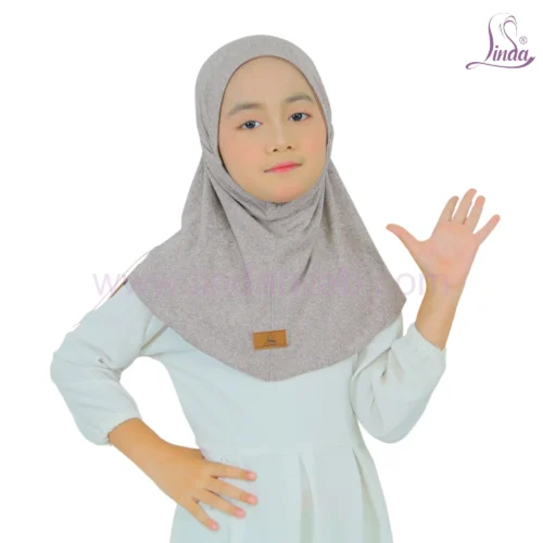 Modest Heather Taupe Hijab for Kids – Soft, Elegant & Comfortable Wear - Image 1