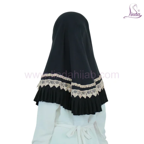 Chic Black Lace Hijab for Kids – Elegant, Stylish & Comfortable Wear - Image 3