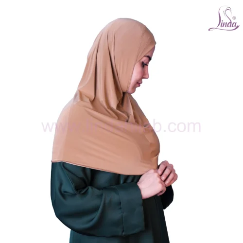 LADIES RAYON ONE PC HIJAB IN SOFT BEIGE - Image 3
