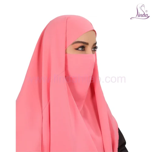 LADIES RAYON ONE PC HIJAB IN SOFT PINK - Image 3
