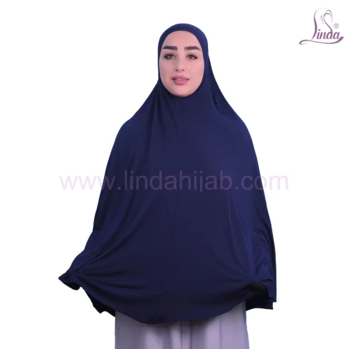 LADIES RAYON ONE PC HIJAB IN DEEP NAVY BLUE - Image 1