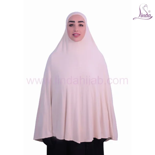 LADIES RAYON ONE PC HIJAB IN SOFT CREAM - Image 3