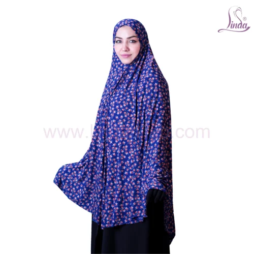 Vibrant Blue Floral Khimar for Modest Comfort - Image 3