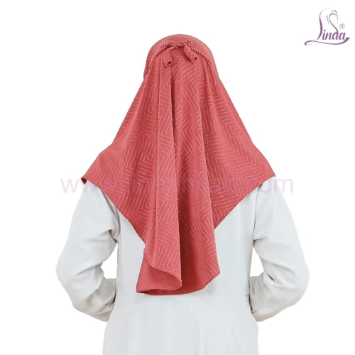 CHIC CHEVRON PTD JERSEY JAGUAR HIJAB – CORAL PINK - Image 3