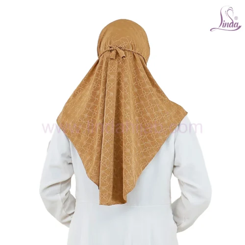 Elegant Patterned Beige Hijab for Girls – Stylish, Comfortable & Modest Wear - Image 3