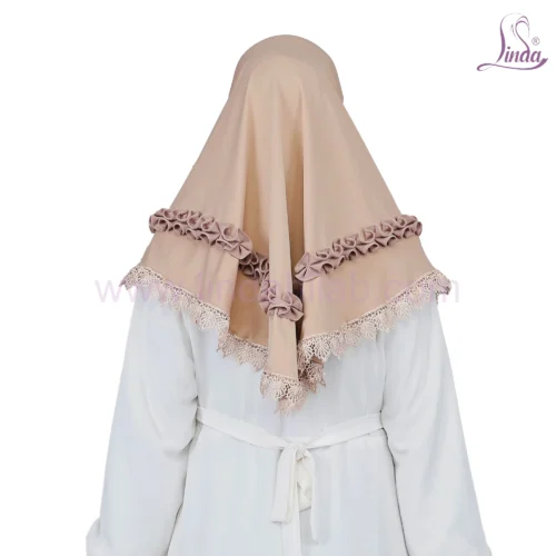 GRACEFUL RUFFLE EDGE JERSEY HIJAB – SOFT BEIGE - Image 3