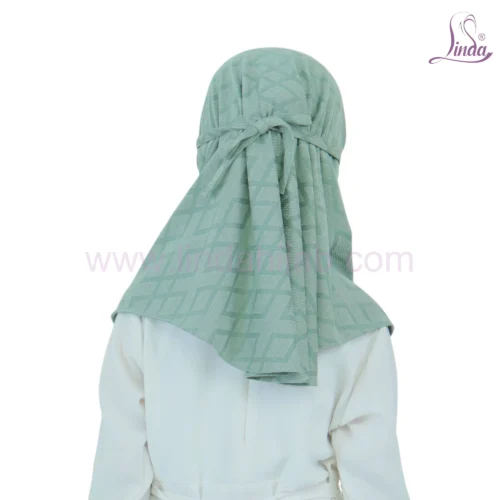 Luxury Green Hijab for Kids – Soft, Elegant & Comfortable Wear - Image 3