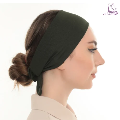 Olive Green Tie Back Turban Headband – Chic & Comfy - Image 3