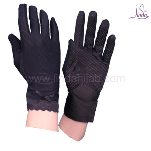Linda Ladies Rayon Dantel Gloves - Simple Lace Trim Design - UV Protection Gloves - Image 2