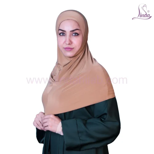 LADIES RAYON ONE PC HIJAB IN SOFT BEIGE - Image 4