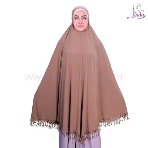 LADIES RAYON ONE PC HIJAB WITH LACE TRIM AND TASSEL DETAILING - Image 5