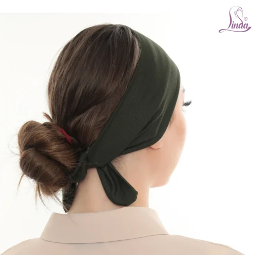 Olive Green Tie Back Turban Headband – Chic & Comfy - Image 4