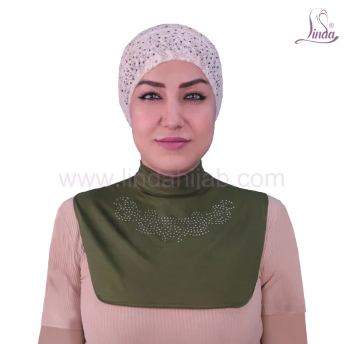 LADIES PLAIN COTTON WITH STONE NECK COVER - OLIVE - Image 5