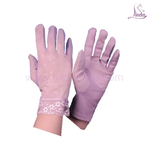 Ladies Premium Rayon Gloves - Sequin Embellished Lace Trim - Anti-Slip Palm - Image 3