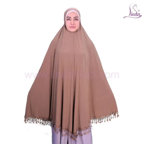 LADIES RAYON ONE PC HIJAB WITH LACE TRIM AND TASSEL DETAILING - Image 6