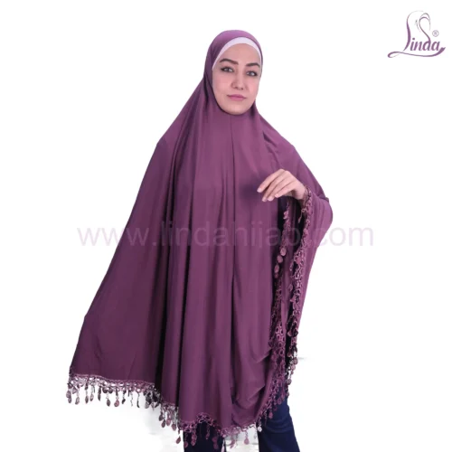LADIES RAYON ONE PC HIJAB WITH LACE TRIM AND TASSEL DETAILING - Image 9